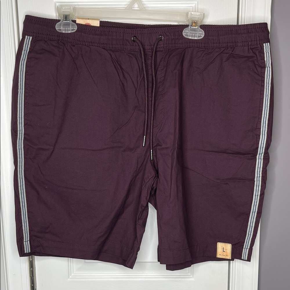 NWT Urban Pipeline Men's Burgundy Shorts with Striped Detail
